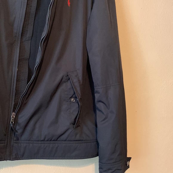 Polo by Ralph Lauren size XXL black coat red horse logo zipper pockets hood - Picture 8 of 11